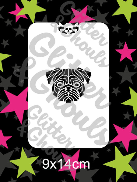 437 - Geo Pug for Airbrush Tattoos (Kid's size)